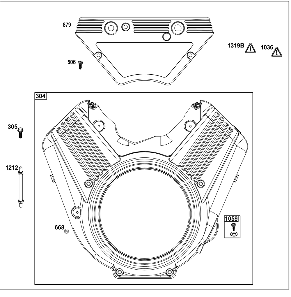 Blower Housing Group Diagram and Parts List for 613477-4212-J1 400000 - 699999 Briggs and Stratton Engine